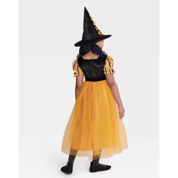 Girls Hyde and Eek FANCY WITCH Halloween Costume Size Medium Dress (8) Orange - Picture 4 of 5